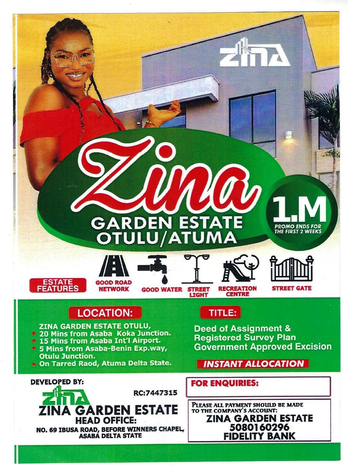 Zina Garden Estate Otulu/Atuma